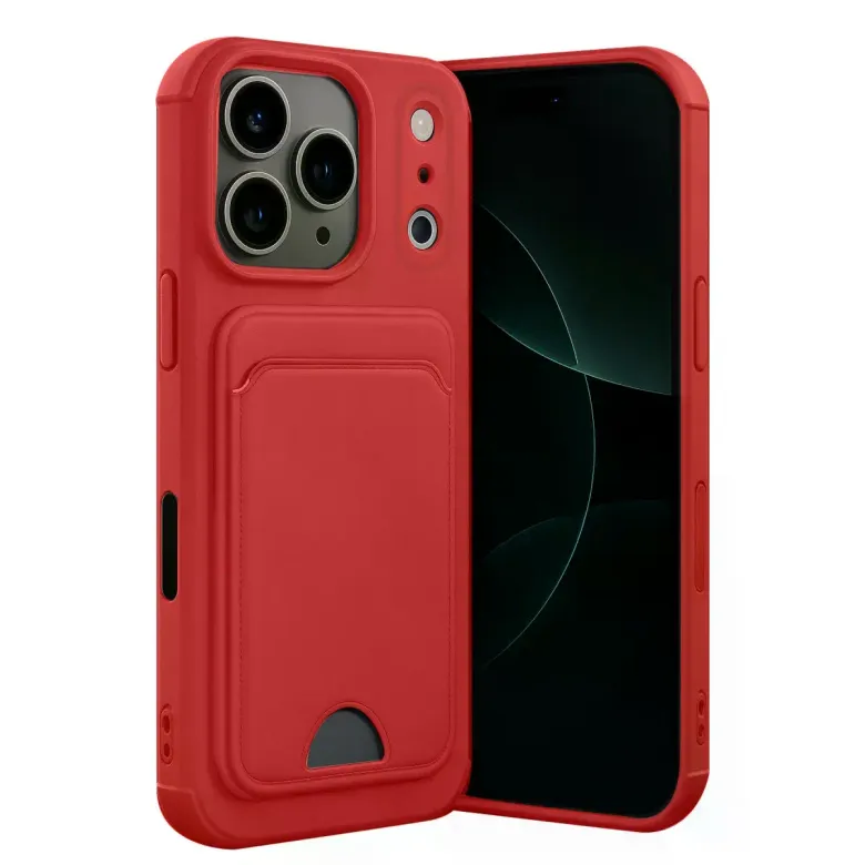 İphone 17 Pro Kelvin Kartvizitli Silikon - Kırmızı