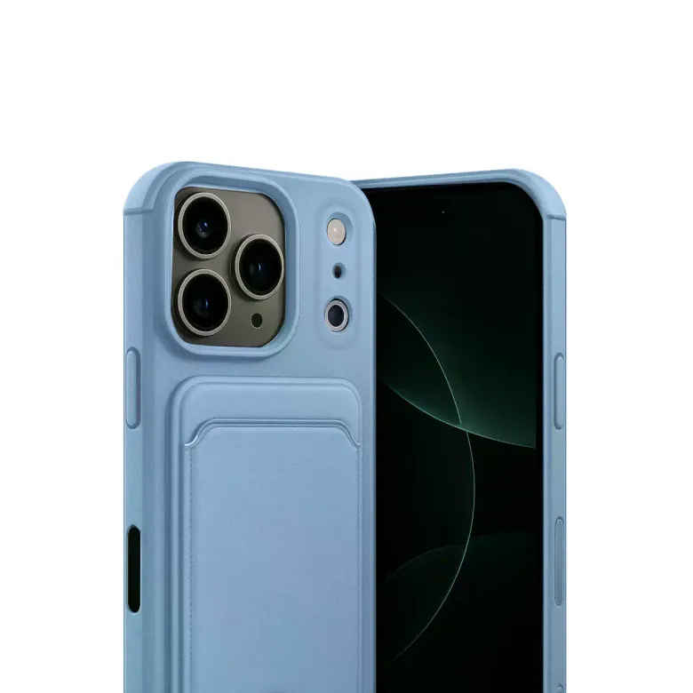 İphone 17 Pro Kelvin Kartvizitli Silikon - Mavi