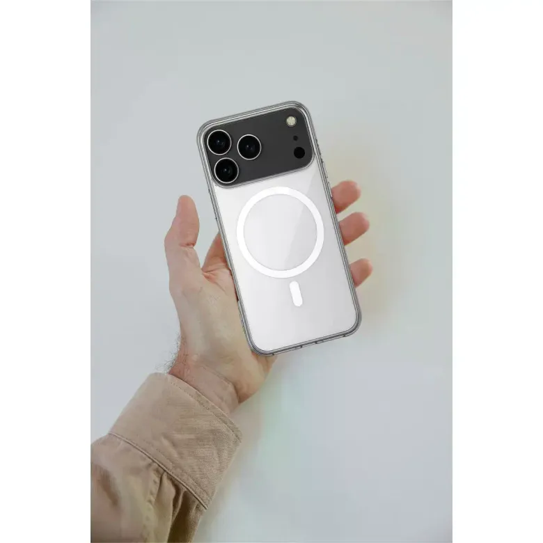 İphone 17 Pro Kılıf Magneticsafe Şeffaf Silikon - Şeffaf