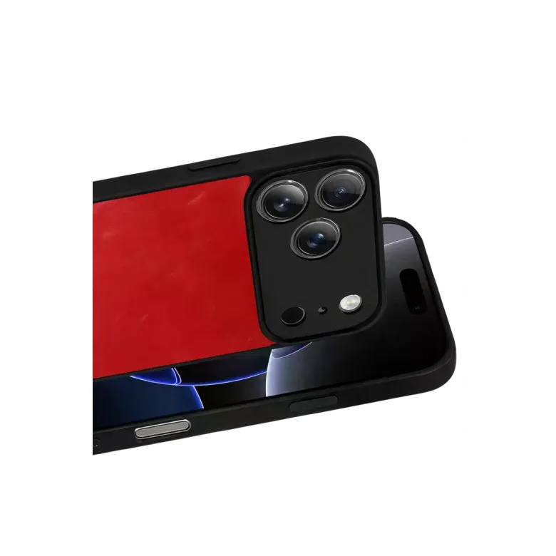 İphone 17 Pro Max Aras Deri Kapak - Kırmızı