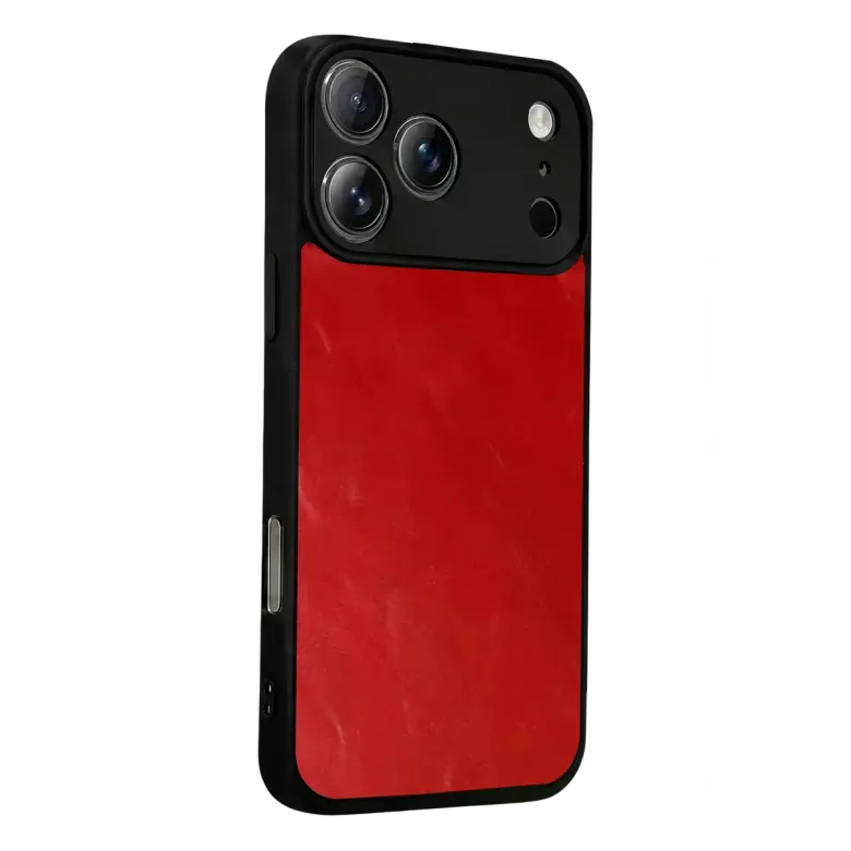 İphone 17 Pro Max Aras Deri Kapak - Kırmızı