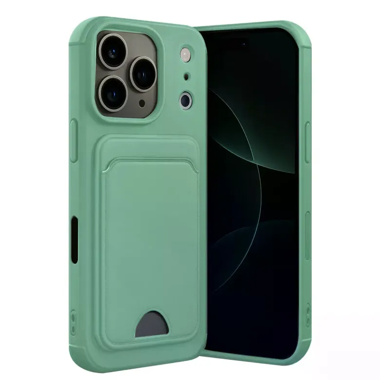 İphone 17 Pro Max Kelvin Kartvizitli Silikon - Açık Yeşil