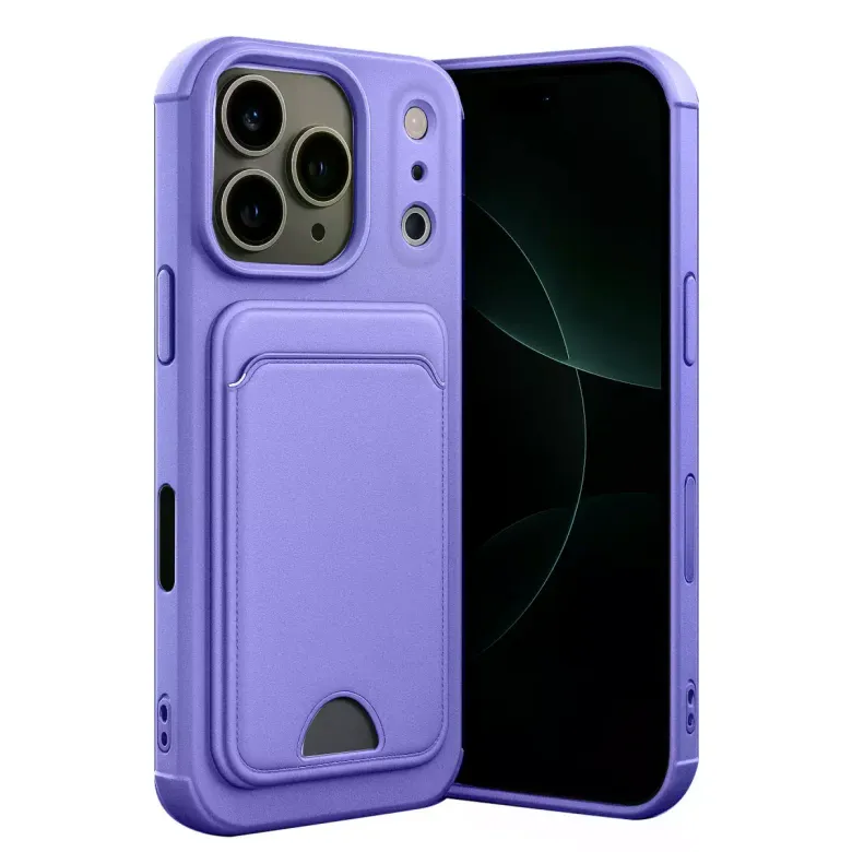 İphone 17 Pro Max Kelvin Kartvizitli Silikon - Lila