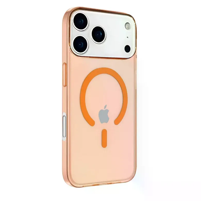 İphone 17 Pro Max Kılıf Pc Real Magsafe Kapak - Turuncu