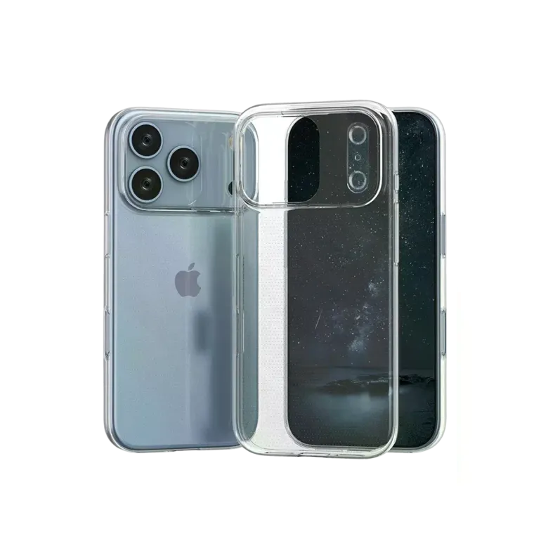 İphone 17 Pro Max Lüx Şeffaf Silikon - Şeffaf