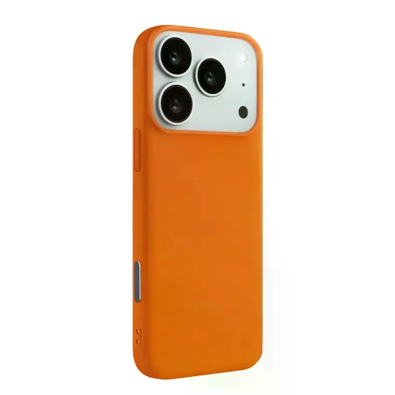 İphone 17 Pro Max Nano İçi Kadife Silikon - Turuncu