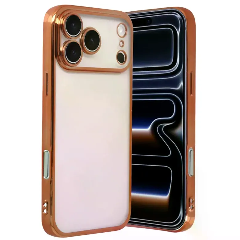İphone 17 Pro Max Razer Lensli Silikon - Turuncu