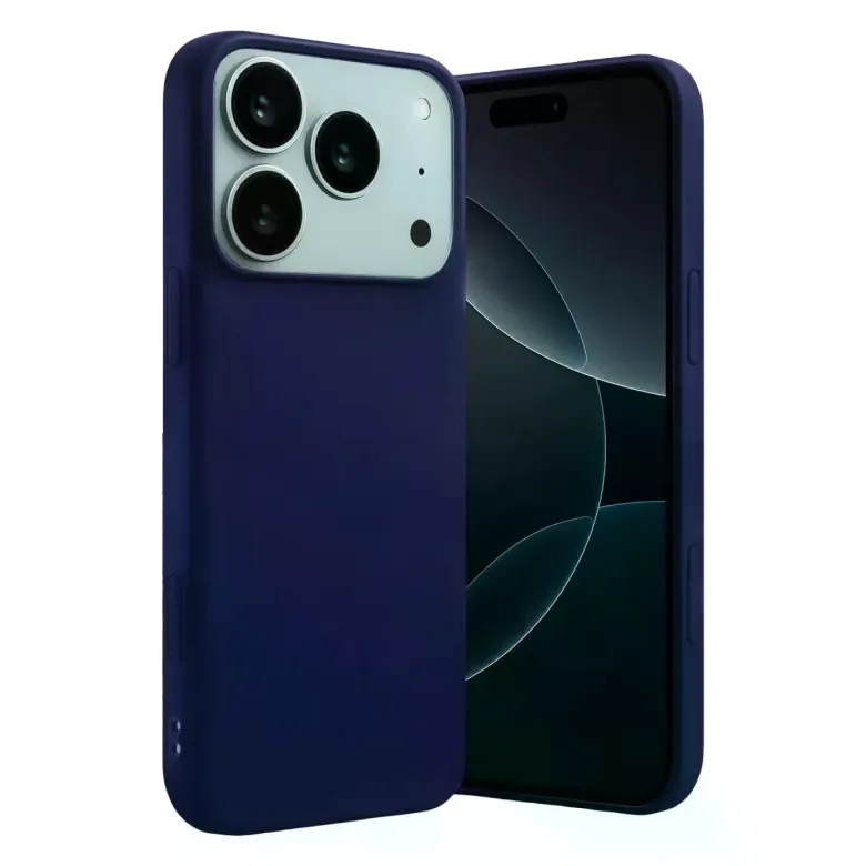 İphone 17 Pro Nano İçi Kadife Silikon - Lacivert