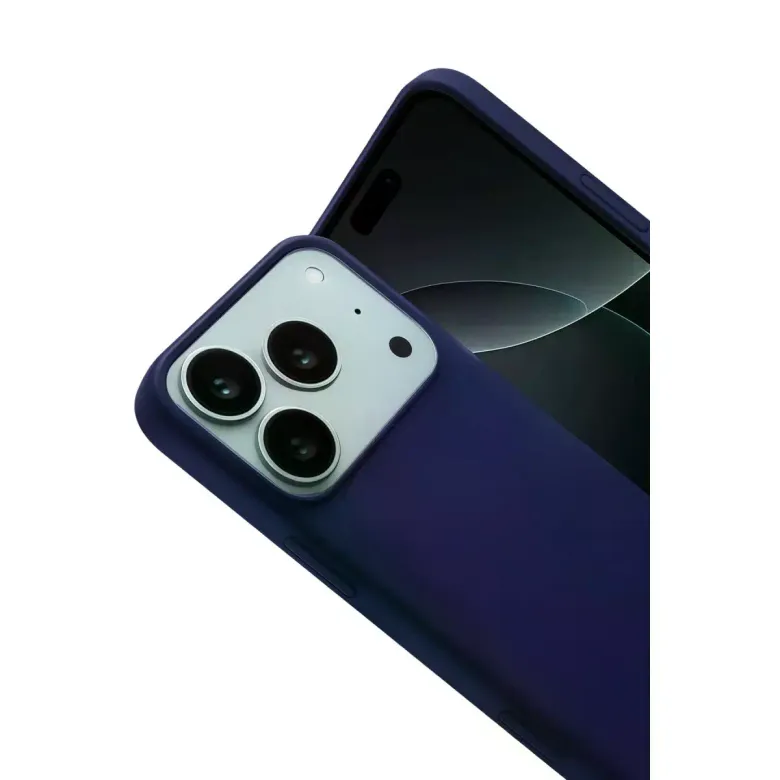 İphone 17 Pro Nano İçi Kadife Silikon - Lacivert