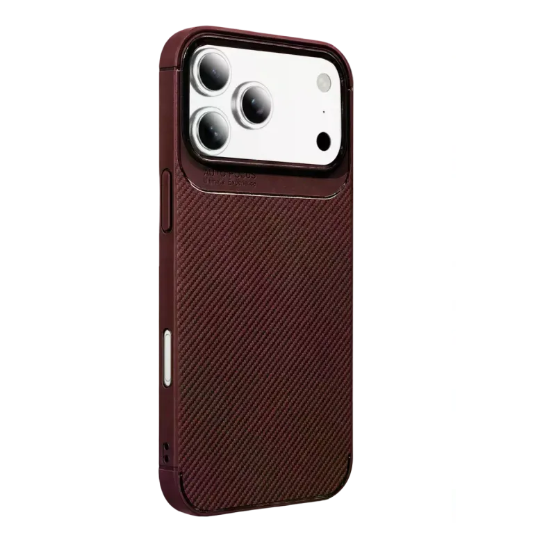 iPhone 18 Pro Max Auto Focus Karbon Kapak - Bordo