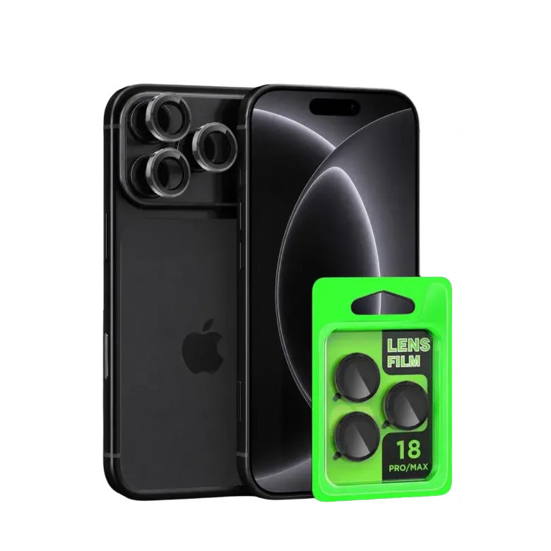 iPhone 18 Pro Max Raze Metal Kamera Lens - Siyah