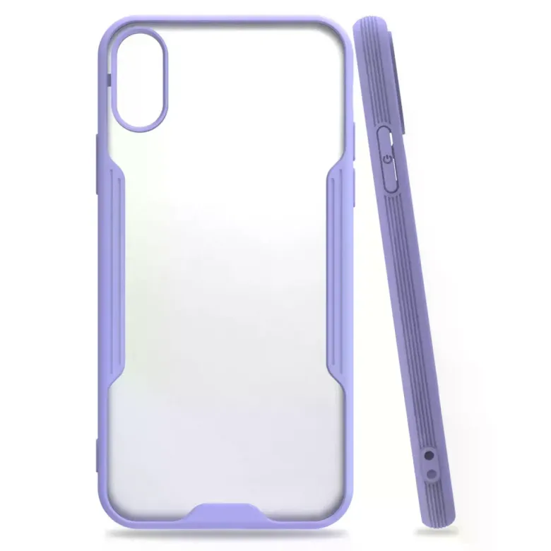 İphone X Kılıf Platin Silikon - Lila