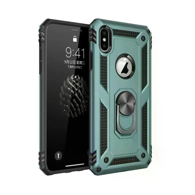 İphone Xs Max Kılıf Sofya Yüzüklü Silikon Kapak - Yeşil