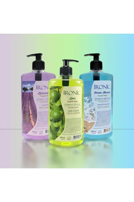İronic TYBGDG800THA1EVT36 Lavanta + Okyanus Esintisi + Yeşil Limon Sıvı Sabun 650 Ml