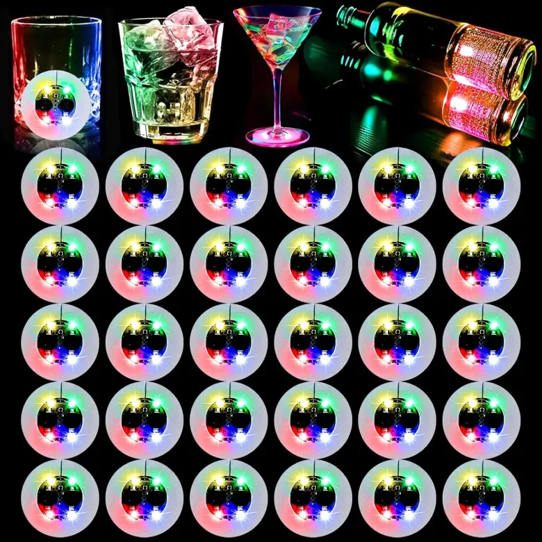 Işıklı Yapışkanlı Bardak Altı Aparatı Ledli 3 Fonksiyonlu 6 cm Çap (4745)