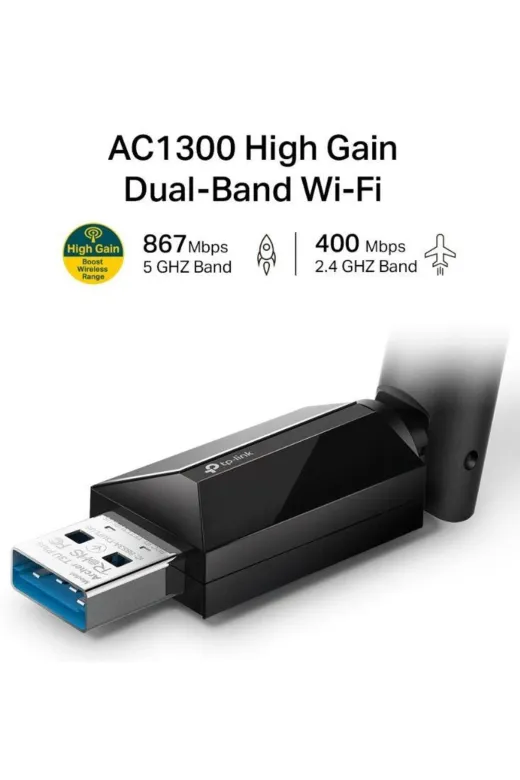 isiltikidsmoda Bezs-BZSURN001198 Tp-Link Archer T3U Plus 1300Mbps Kablosuz Dual Band Usb Adaptor