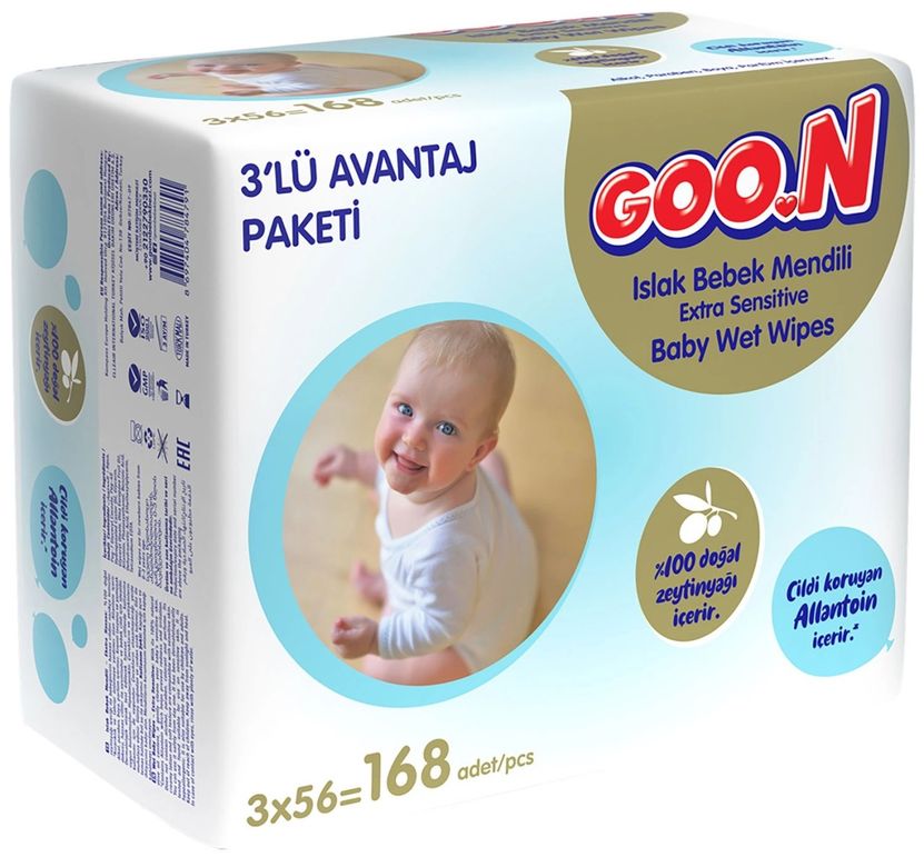 Islak Havlu Mendil 56 Yaprak Sensitive Hassas Cilt 168 Yaprak