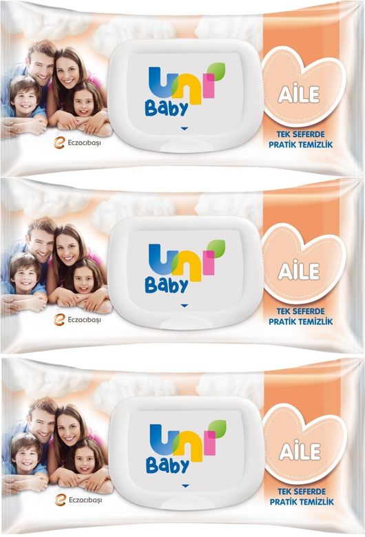 Islak Havlu Mendil 90 Yaprak Aile (3 Lü Set) 270 Yaprak Plastik Kapaklı