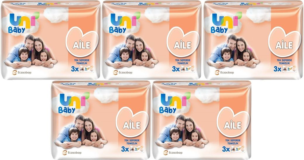 Islak Havlu Mendil Aile 52 Yaprak (15 Li Set) 780 Yaprak (5PK*3)