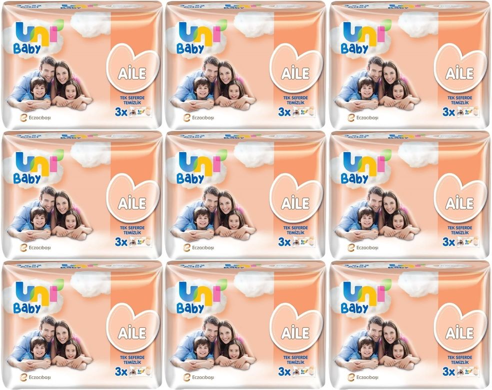 Islak Havlu Mendil Aile 52 Yaprak (27 Li Set) 1404 Yaprak (9PK*3)
