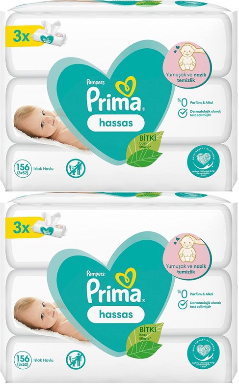 Islak Havlu Mendil Hassas Ciltler İçin Bitki Bazlı Kokusuz (6 Lı Set) 312 Yaprak