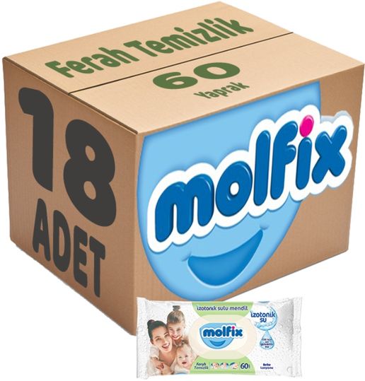 Islak Havlu Mendil İzotonik Ferah Temizlik 18 Li set 60 Yaprak Plastik Kapaklı