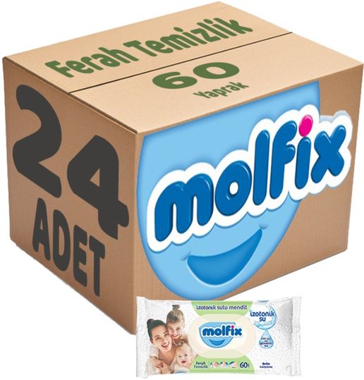 Islak Havlu Mendil İzotonik Ferah Temizlik 24 Lü set 60 Yaprak Plastik Kapaklı