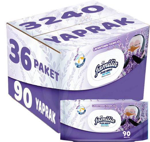 Islak Havlu Mendil Lavantanın Ferahlığı 90 Yaprak 36 Lı Set 3240 Yaprak