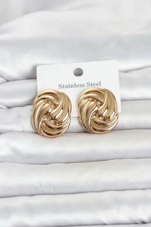İsmiyle Al MEYEB6a048d78a3251311650a8e32 Znv Mey İthalat® 316L Çelik Gold Renk Motif Desen Model Kadın Küpe Znv2026