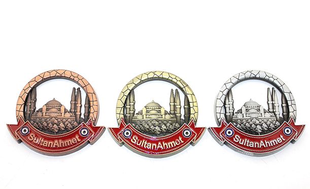 İstanbul Temalı Metal Magnet Sultanahmet Yuvarlak Tasarımlı