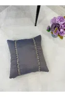 İthal Ipek (SİLK) Kırlent Yastık Kılıfı Kordonlu 45x45 Mor