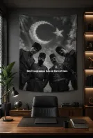İttihat ve Terakki Türk Paşalar Temalı Duvar Örtüsü Wall Tapestry