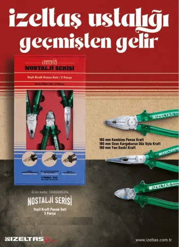 İzeltaş 13000005314 Nostalji Serisi Kraft Pense Seti 3 Parça