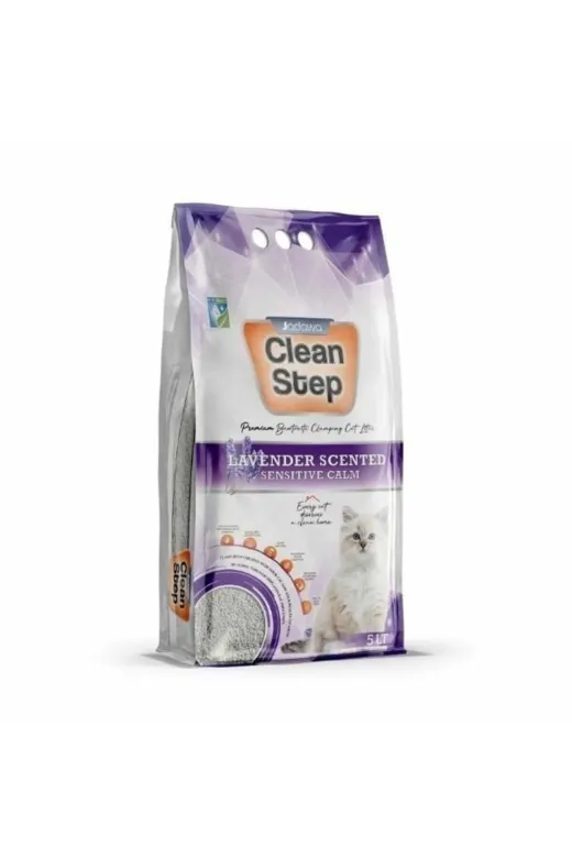 jadawa EN10003534303 Clean Step Aktif Karbonlu Lavanta Kokulu Ince Taneli Topaklanan Bentonit Kedi Kumu 5 Lt