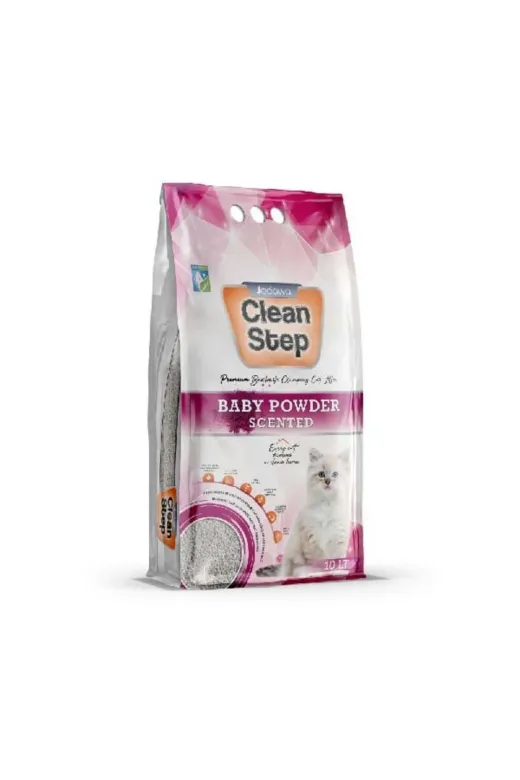 jadawa JDW-CS011 Clean Step Aktif Karbonlu Bebek Pudralı I?nce Taneli Topaklanan Bentonit Kedi Kumu 5 Lt