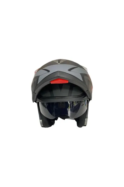 JK20 JK20GRYAN1GREY1L Çene Açılır Güneş Vizörlü Motosiklet Kaskı Gri Siyah L Beden Baş Çevresi: 59-60Cm