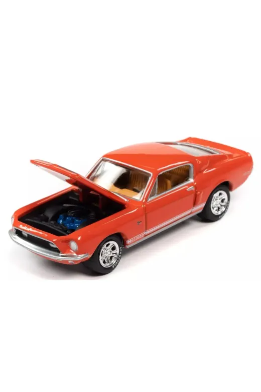 Johnny Lightning shellby-02 1968 Shelby Gt500 Calypso Coral Diecast Model Araba