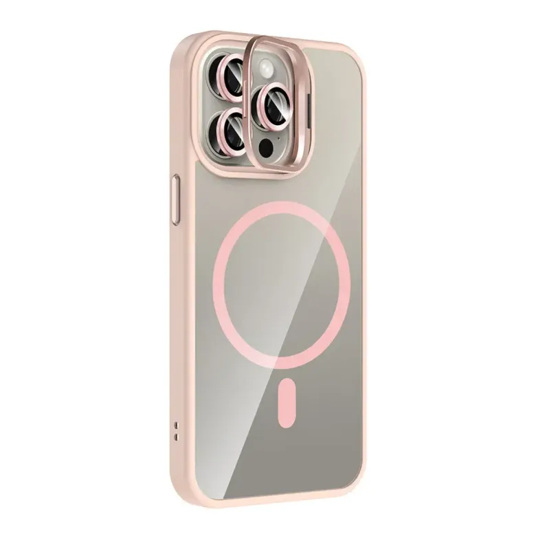 Joko Apple İphone 14 Pro Max Rem Lensli Magsafe Standlı Kapak - Pembe