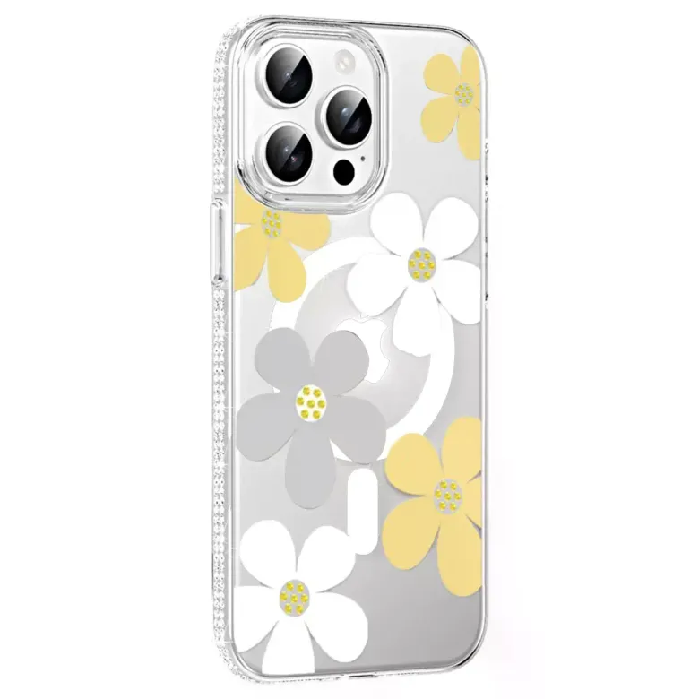 Joko Apple İphone 15 Pro Max Floral Magsafe Kapak - Sarı