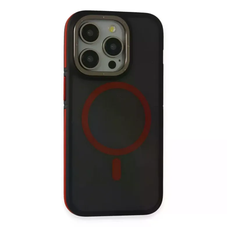 Joko Apple İphone 15 Pro Max Rocky Magsafe Kapak - Siyah-kırmızı