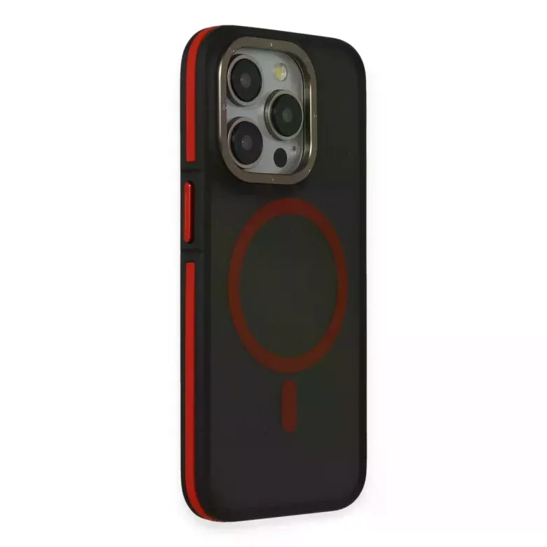 Joko Apple İphone 15 Pro Max Rocky Magsafe Kapak - Siyah-kırmızı