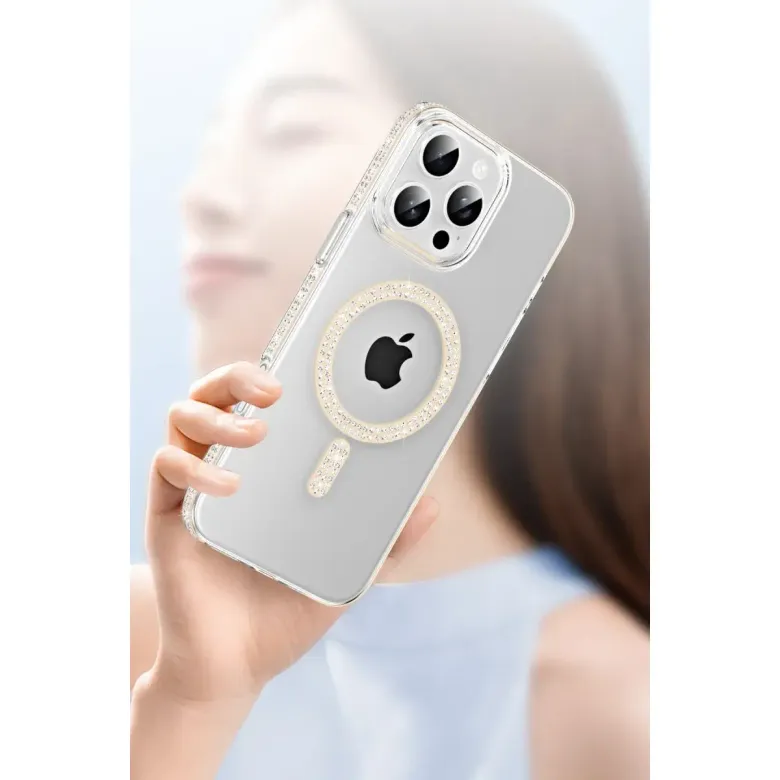Joko Apple İphone 15 Pro Move Taşlı Magsafe Kapak - Mavi