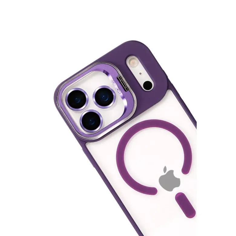 Joko Apple İphone 17 Pro Rem Lensli Magsafe Standlı Kapak - Derin Mor