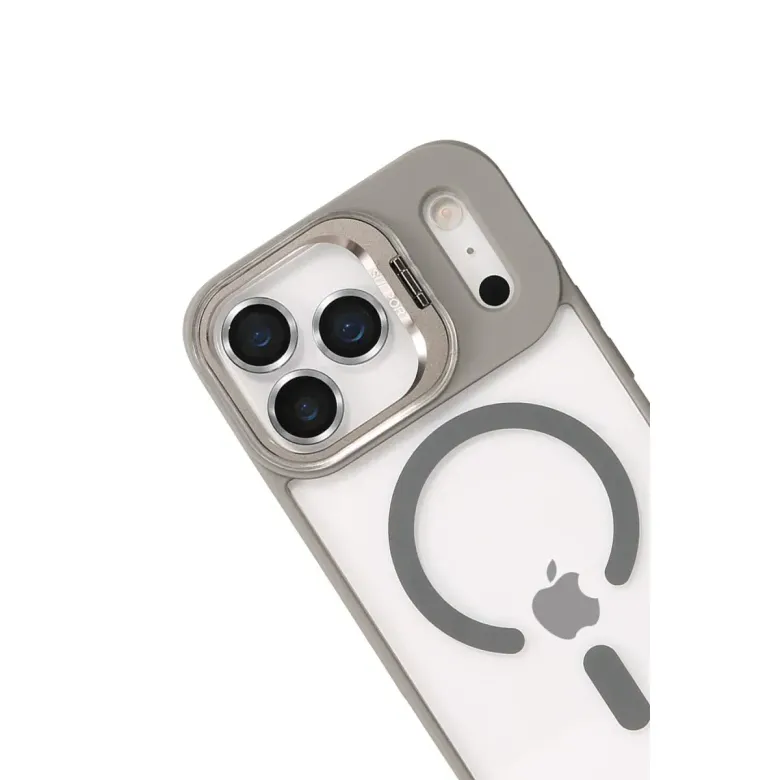 Joko Apple İphone 17 Pro Rem Lensli Magsafe Standlı Kapak - Titan Gri