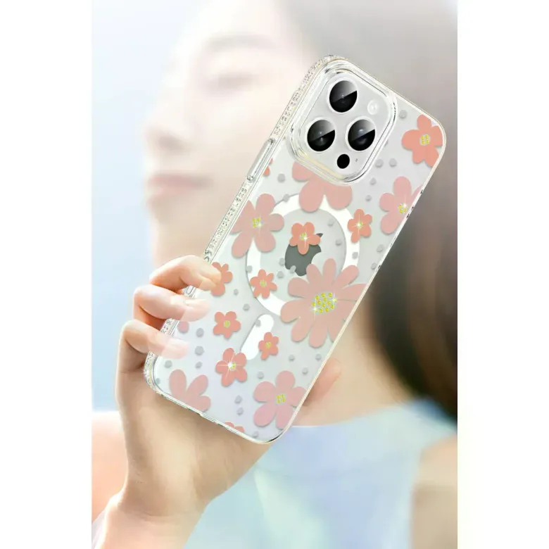 Joko iPhone 15 Pro Floral Magsafe Kapak - Sarı