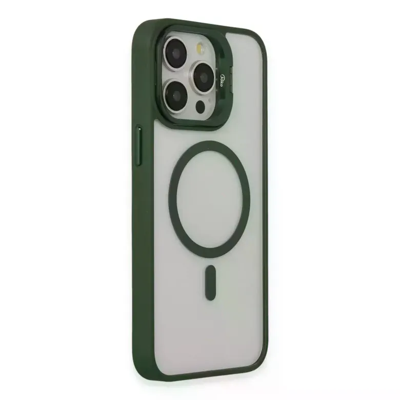 Joko iPhone 15 Pro Kılıf Roblox Lens Magsafe Standlı Kapak - Koyu Yeşil