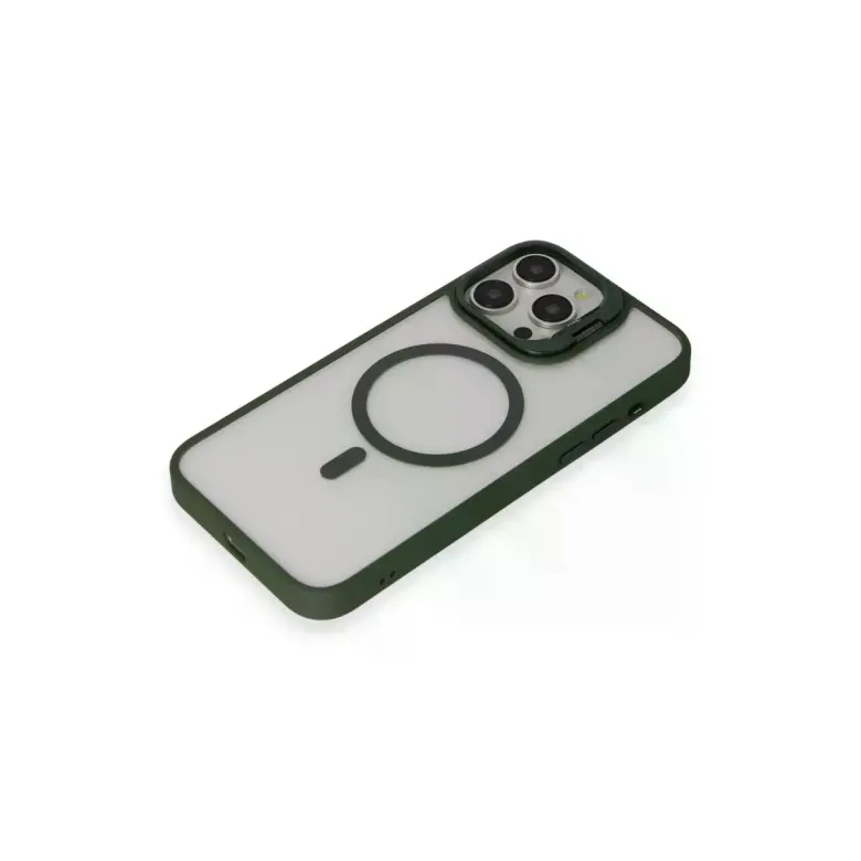 Joko iPhone 15 Pro Kılıf Roblox Lens Magsafe Standlı Kapak - Koyu Yeşil