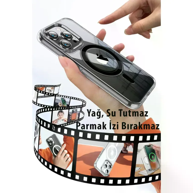 Joko iPhone 15 Pro Max Kılıf Crystal Magsafe Kapak - Şeffaf