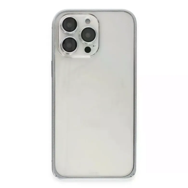 Joko iPhone 15 Pro Max Metal Bumper Mat Kapak - Gri