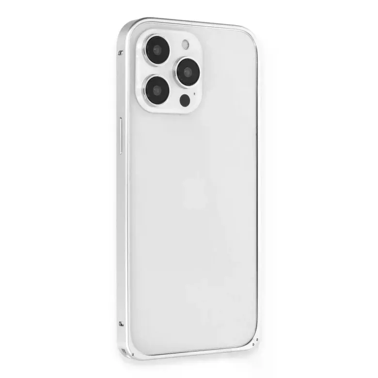 Joko iPhone 15 Pro Max Metal Bumper Mat Kapak - Gümüş